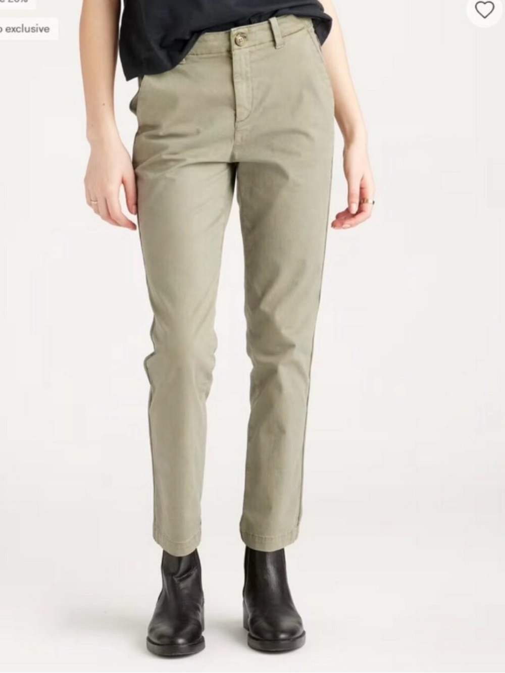 Quince Olive Green Stretch Cotton Twill Girlfriend Chino Pants Size 28